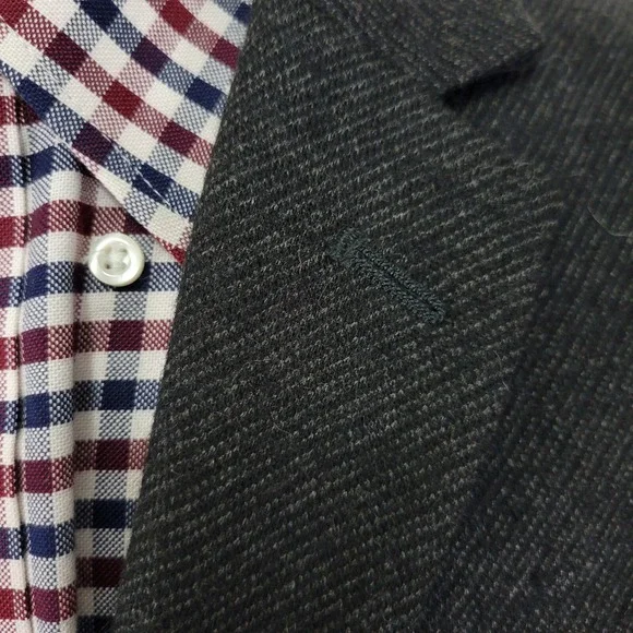 H&M Men's Sport Coat Blazer Two Button Flannel Poly Wool Blend Brown‎ 38R